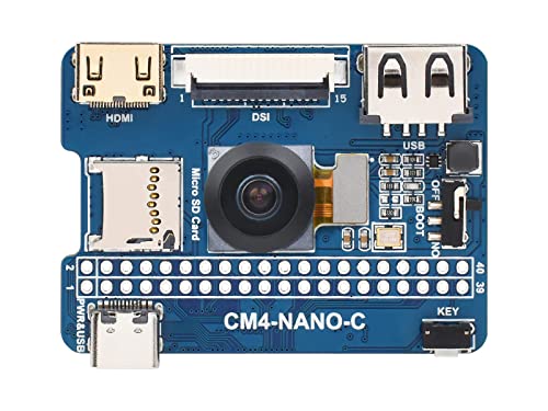 Waveshare Nano Base Board (C) for Raspberry Pi Compute Module 4, Same Size as The CM4, Onboard 8MP Camera, Multiple Interfaces, Suitable for Evaluating Pi CM4 or Being Integrated Into End Products von Waveshare