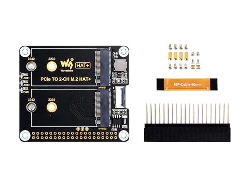 Waveshare PCIe to 2-Ch M.2 Adapter for Raspberry Pi 5, Compatible with 2230/2242 Size NVMe Solid State Drive, High-Speed Reading/Writing Waveshare PCIe to 2-Ch M.2 Adapter for Raspberry Pi 5, Compatible with 2230/2242 Size NVMe Solid State Drive, High-Speed Reading/Writing von Waveshare