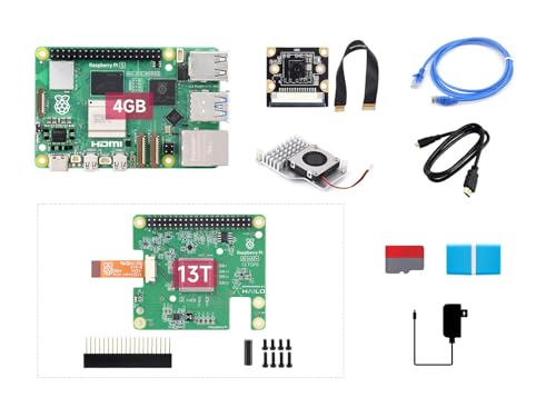 Waveshare PI5-4GB AI Kit C, with Pi5-4GB & PI5 AI Acce C kit, BCM2712 Processor, 2.4GHz Quad-Core 64-Bit Arm Cortex-A76 CPU, RP1 I/O Controller von Waveshare