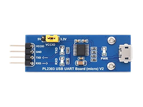 Waveshare PL2303 USB to UART (TTL) Communication Module V2(Micro USB Connector), Adopts Original PL2303GS, Stable Transmission, Supports 1.8V/2.5V/3.3V/5V, Compatible with Window xp/7/8/10/11 von Waveshare