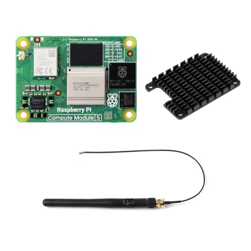 CM5 Waveshare Pi Compute Module 5 CM5104032 (with WiFi Module, 4GB RAM, 32GB Flash eMMC), Raspberry Pi Computing Module Core Board, Also Comes with an Antenna and a Heatsink (3 Items) von Waveshare