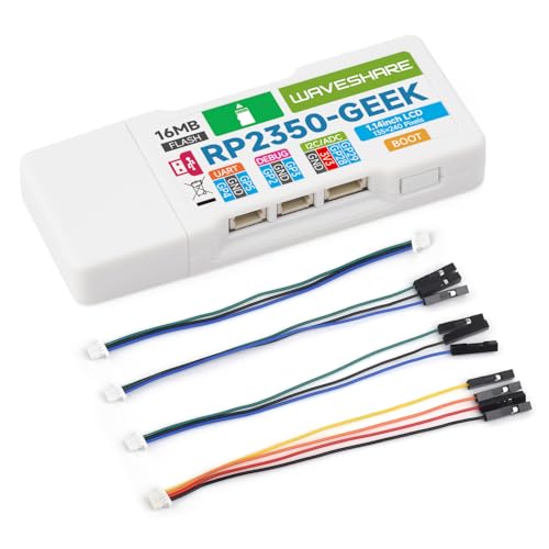 Waveshare RP2350-GEEK Development Board, Based On RP2350 Microcontroller, with 1.14inch 65K Color LCD, USB Debugging Downloader, with White Plastic Case von Waveshare