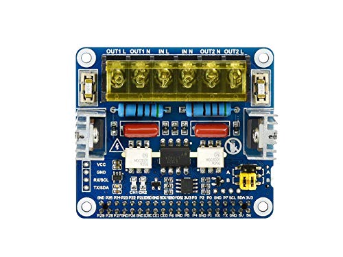 Waveshare Dual Channels Bidirectional Triac HAT Compatible with Raspberry Pi Integrated MCU with Commands Control UART / I2C von Waveshare