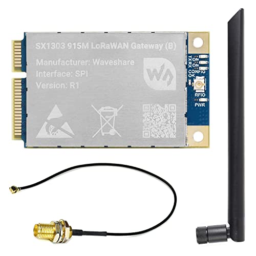 Waveshare SX1303 915M LoRaWAN Gateway Module Compatible with Raspberry Pi Standard Mini-PCIe Socket, Long Range Transmission, Large Capacity, Multi-Band Support von Waveshare