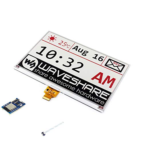Tri-Color 7.5inch E-Paper Display HAT Module 800×480 E-Ink Three-Color Paper Screen for Raspberry Pi/Jetson Nano SPI Interface with ESP32 Driver Board(WiFi/Bluetooth) von Waveshare