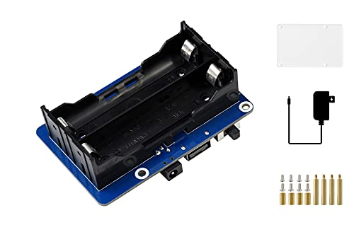 Waveshare UPS USV HAT 5V Unterbrechungsfreie Stromversorgung Modul für Raspberry Pi 4B/3B+/3B, bis zu 5A Strom, Pogo Pins Anschluss, Onboard 5V Regler und Multi Batterie Schutzschaltungen, I2C Bus von Waveshare