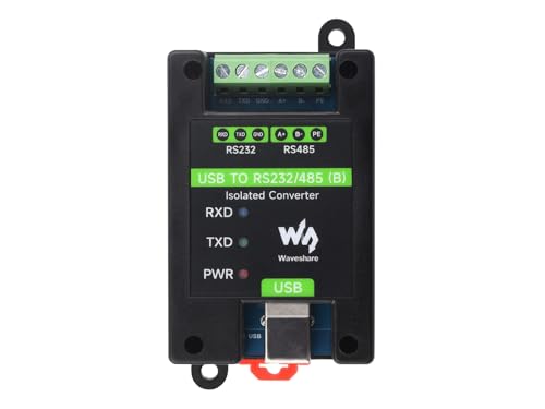 Waveshare USB To RS232/485 Industrial Grade Isolated Converter, Onboard Original FT232RNL Chip, Multiple Protection, Wall-Mount And Rail-Mount Support von Waveshare