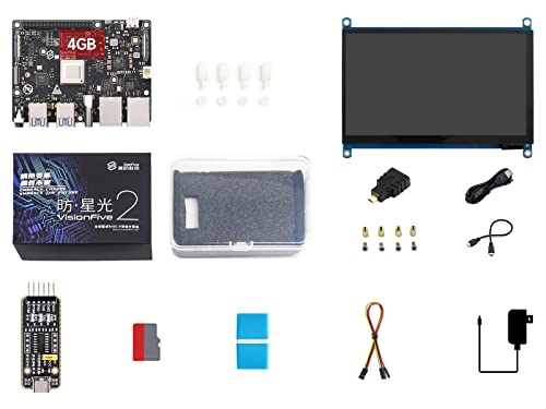 Waveshare VisionFive2 Display Kit 4GB,with 7inch HDMI Display,RISC-V Single Board Computer, StarFive JH7110 Processor with Integrated 3D GPU, Base on Linux,Without WiFi Module von Waveshare