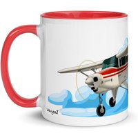 Piper Pa-22 Tri Pacer | Rot Flugzeug Tasse Mit Farbe Im Inneren Piper Pa-22 Tri Pacer | Rot Flugzeug Tasse Mit Farbe Im Inneren von Wavytail