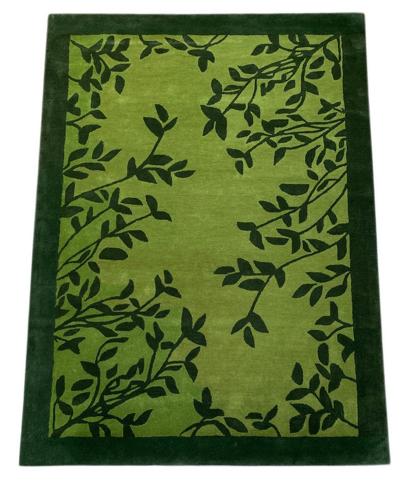 Wawa Teppich Wollteppich Grün Teppich 100% Wolle Modern Handgetuftet WT4, Höhe: 20 mm von Wawa Teppich