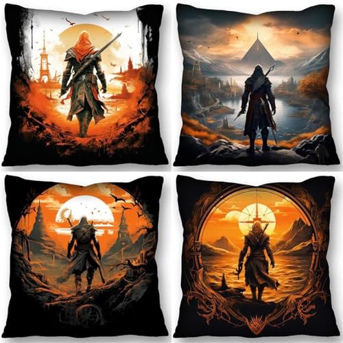 4er Set Kissenbezüge 50x50 cm Japanische Samurai Deko-Elemente : stuhlkissen Baumwolle Soft für Wohn- Schlafzimmer - Vielfältige Designs für Couch und Gartenmöbel - Saisonale Zierkissen Außenbereich 4er Set Kissenbezüge 50x50 cm Japanische Samurai Deko-Elemente : stuhlkissen Baumwolle Soft für Wohn- Schlafzimmer - Vielfältige Designs für Couch und Gartenmöbel - Saisonale Zierkissen Außenbereich von Waxonle
