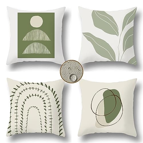 Kissenbezüge 35x35 cm 4er Set Abstrakt Outdoor Kissen Blau Sofakissen Dekokissen Kopfkissen Wasserfest Linen Zierkissen Quadratische Kissenhülle für Gartenmöbel Sofa Bett Auto Terrasse Schlafzimmer von Waxonle