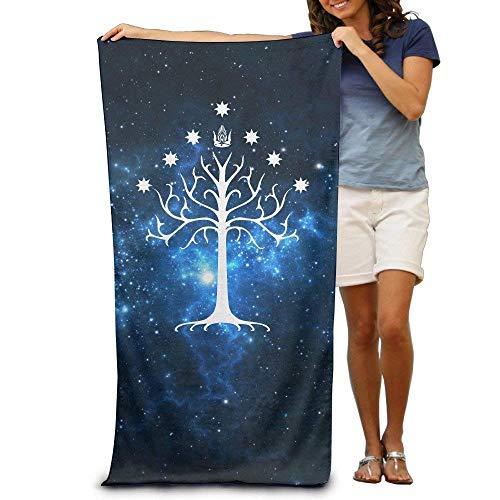 Übergroßes Strandtuch, Badetuch, schnell trocknendes Handtuch, Mikrofaser-Handtuch, Herr der Ringe – Baum der Gondor Strandtuch, 80 x 130 cm von WayGoTee