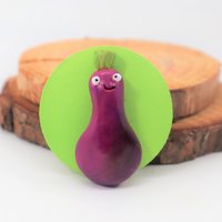 Aubergine Magnet, Handgemachtes Polymer Clay Gemüse von WayOutsideStudios