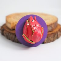 Drachenfrucht Magnet, Handgemachte Polymer Clay Frucht, Obst Liebhaber Geschenk Dekor von WayOutsideStudios