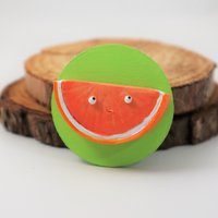 Grapefruit Scheibe Magnet, Handgemachte Polymer Clay Frucht, Obst Liebhaber Geschenk Deko von WayOutsideStudios