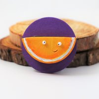 Orangenscheibe Magnet, Handgemachte Polymer Clay Frucht, Obst Liebhaber Geschenk Deko von WayOutsideStudios