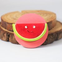 Wassermelonenscheibe Magnet, Handgemachte Polymer Clay Frucht, Obst Liebhaber Geschenk Deko von WayOutsideStudios