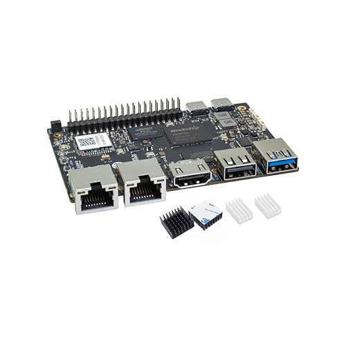 Banana Pi BPI-M5 Pro Linux 8GB Entwicklungsboard, Octa-Core RK3576 CPU 6TOPs NPU, 8K HDMI Video Encoder, 2xGbE Ethernet für AI IoT Erweiterungen, ARM Mini PCs und Edge Computing (8+64GB, Bundle1) von WayPonDEV