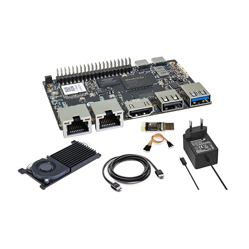 Banana Pi BPI-M5 Pro Linux 8GB Entwicklungsboard, Octa-Core RK3576 CPU 6TOPs NPU, 8K HDMI Video Encoder, 2xGbE Ethernet für AI IoT Erweiterungen, ARM Mini PCs und Edge Computing (8+64GB, Bundle2) von WayPonDEV