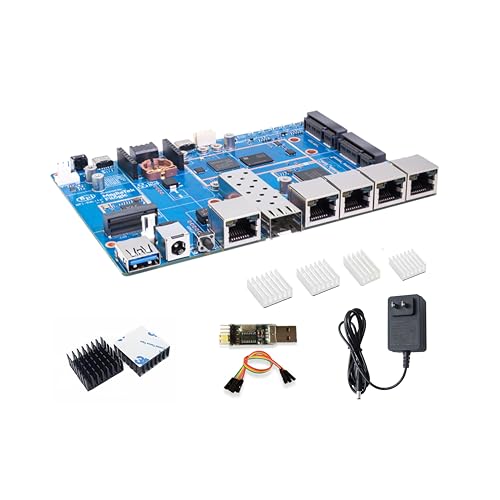 Banana Pi BPI-R4 Lite WiFi 7 Router Dev Board Kit OpenWRT - MediaTek MT7987A SoC - 2GB DDR4 RAM 8GB eMMC, 1x 2,5G SFP RJ45 WAN, 4X GbE Gigabit Ethernet für NAS Smart Home Gateway (2GB DDR4,Bündel1) von WayPonDEV