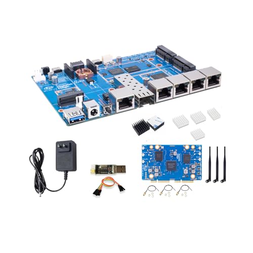 Banana Pi BPI-R4 Lite WiFi 7 Router Dev Board Kit OpenWRT - MediaTek MT7987A SoC - 2GB DDR4 RAM 8GB eMMC, 1x 2,5G SFP RJ45 WAN, 4X GbE Gigabit Ethernet für NAS Smart Home Gateway (2GB DDR4,Bündel4) von WayPonDEV