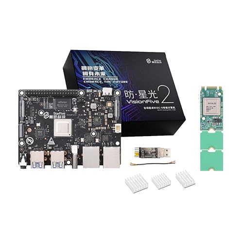 Visionfive2 Hailo RISC-V Linux AI Development Board Kit, Hailo-8L M.2 AI Beschleunigungs Module Kit, StarFive JH7110 CPU LPDDR4 8GB RAM, Dual Gigabit Netzwerk, 4K HDMI Display (Bundle1) von WayPonDEV