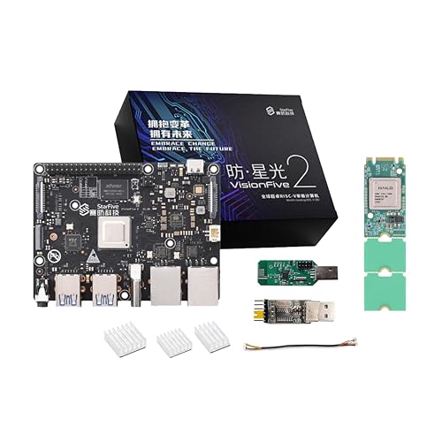 Visionfive2 Hailo RISC-V Linux AI Development Board Kit, Hailo-8L M.2 AI Beschleunigungs Module Kit, StarFive JH7110 CPU LPDDR4 8GB RAM, Dual Gigabit Netzwerk, 4K HDMI Display (Bundle2) von WayPonDEV