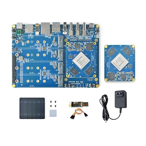 WayPonDEV CM3588 Netzwerkspeichermodul NAS Kit, 4 GB LPDDR4 Single Board Computer, RK3588 2,4 GHz CPU 6TOPs NPU Mali-G610 GPU, unterstützt 4X NVMe SSD für Home Cloud Server, 8K Video Encoder (4+0GB) von WayPonDEV