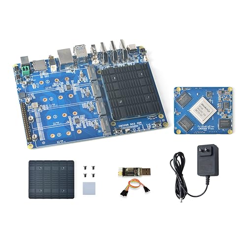 WayPonDEV CM3588 Plus Netzwerk Speicher Module NAS Kit, 16GB LPDDR5 2.4GHz Rockchip RK3588 Einplatinencomputer, Unterstützung 4X NVMe SSD für Home Cloud Server, 8K Video Encoder (16+64GB) von WayPonDEV