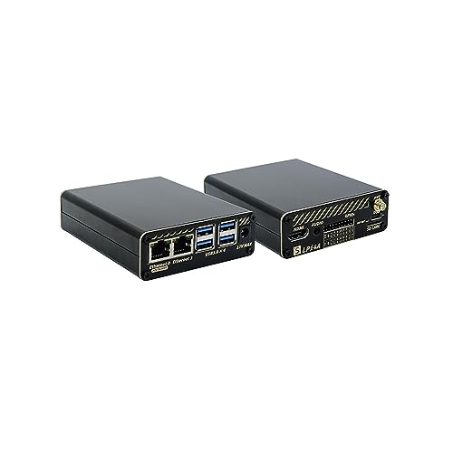 WayPonDEV Schwarzes Aluminium-Metallgehäuse für LicheePi 4A Open Source Single Board Computer, Metallkühlkörper für LicheePi 4A RISC-V Linux Starter Kit (mit Wärmelüfter und Antennen) von WayPonDEV