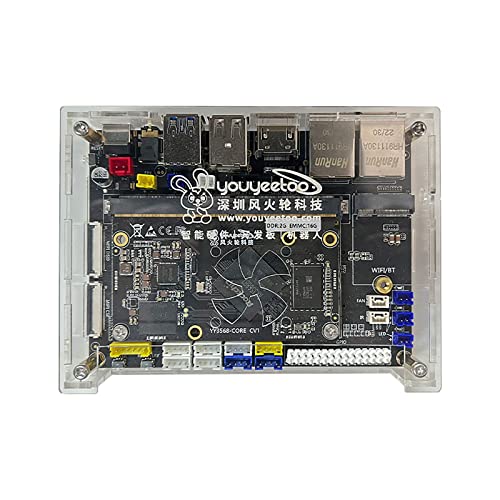 WayPonDEV YY3568 Open Source Einplatinenrechner Rockchip RK3568 SoC Unterstützung mit Android 11.0, Debian 10.0 für Image Recongnition (Acrylic Case) von WayPonDEV