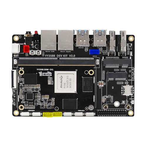 YY3588 AI Development Board, RK3588 Chip 8-Core ARM 6TOPs NPU, 32GB LPDDR4 RAM 256GB eMMC5.1, für industrielle Steuerung Edge AI Smart Terminal AI Tasks (SBC,4+32GB) von WayPonDEV