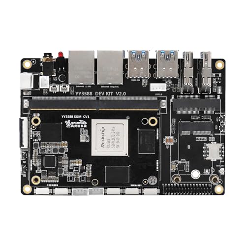 YY3588 AI Development Board, RK3588 Chip 8-core ARM 6TOPs NPU, LPDDR4 32GB eMMC 256GB, für industrielle Steuerung Edge AI Smart Terminal Local Big Model Reasoning (32 + 256GB,SBC) von WayPonDEV