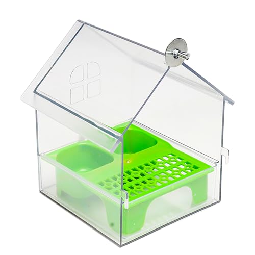Ausziehbarer externer Papageien-Futterspender für Papageien, langlebig im Freien, 18,5 x 14,5 x 14 cm, Vogelfutterhaus, dekorative transparente Vogeltränke leicht zu befüllen, sauber, für Finken und Ausziehbarer externer Papageien-Futterspender für Papageien, langlebig im Freien, 18,5 x 14,5 x 14 cm, Vogelfutterhaus, dekorative transparente Vogeltränke leicht zu befüllen, sauber, für Finken und von Waycin