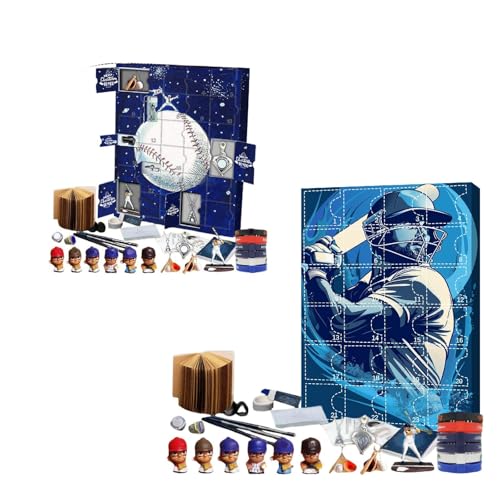 Baseball Adventskalender 2025, Jungen Adventskalender Sport, Adventskalender für Teen Jungen, 24 Tage Baseball Set für Baseballspieler Erwachsene Männer Teen Boys (Blau(1+2)) von Waycin