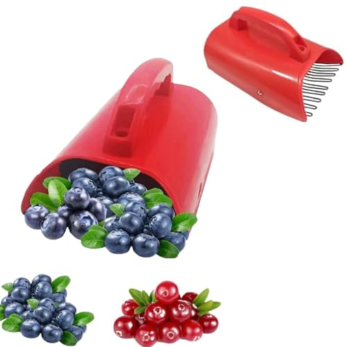 Beerenpflücker, Beerenkamm, Heidelbeerkamm, Heidelbeerkamm mit ergonomischem Griff, Beerenpflückwerkzeug für Himbeeren, Brombeeren, Heidelbeeren (3) von Waycin