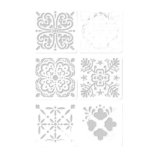 6 PCs Blumen Schablonen Blattvorlagen Kunst Und Handwerk Für Karten Schulaufgaben Künstlerischer Ausdruck Blatt Zeichnung Schablonen Journal Blumen Für Sammelalbum von Wayfadacc