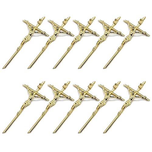 Wayfadacc Kruzifix, goldfarben, 10 Stück, heiliger Handheld, Metall, katholische Wanddekoration für die Taufe von Wayfadacc