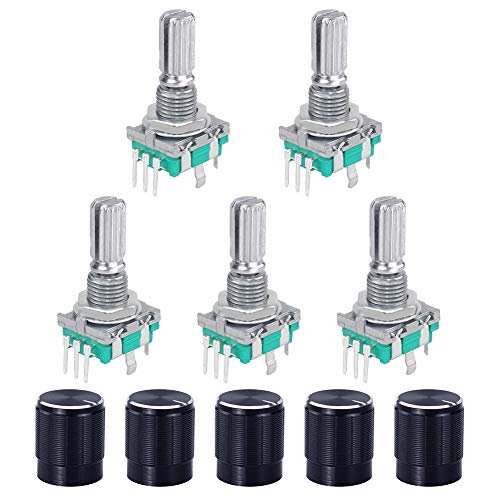 WayinTop 5 Set 360 Grad Rotary Encoder Modul EC11 Digital Potentiometer Drehgeber Drehwinkelgeber 5 Pin mit Schalter und Drehknopf für Automobilelektronik Multimedia-Audio WayinTop 5 Set 360 Grad Rotary Encoder Modul EC11 Digital Potentiometer Drehgeber Drehwinkelgeber 5 Pin mit Schalter und Drehknopf für Automobilelektronik Multimedia-Audio von WayinTop