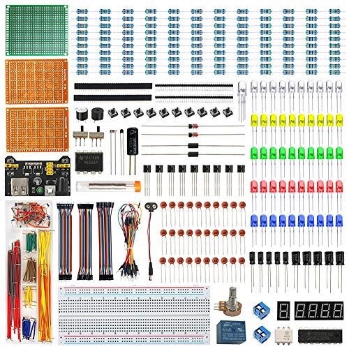 WayinTop Elektronik Starter Kit mit Deutsch Tutorial, Breadboard Netzteil, Breadboard Drahtbrücken Jumper Wires Set, LEDs und Widerstands Set, PCB Board, Widerstandskarte für Arduino WayinTop Elektronik Starter Kit mit Deutsch Tutorial, Breadboard Netzteil, Breadboard Drahtbrücken Jumper Wires Set, LEDs und Widerstands Set, PCB Board, Widerstandskarte für Arduino von WayinTop
