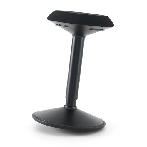 Ergonomischer Schaukelhocker, verbessert die Haltung, bequeme runde Sitzfläche und rutschfeste Unterseite, höhenverstellbar 55 – 79 cm, Sitz-Stehfunktion, Arbeit, Büro, Telearbeit, Zeichnung – Schwarz von Waytex