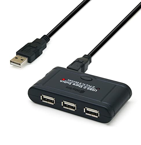 WAYTEX 28504 USB-Hub 2.0, 3 USB-A, selbstversorgt für 1 PC oder 2 PC – Kabel 1,00 m im Lieferumfang enthalten von Waytex