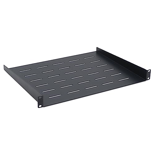 WAYTEX 37466 Regal für Schrank, 19 Zoll, Tiefe 350 mm, Befestigung vorne, Feste Montage – Schwarz von Waytex