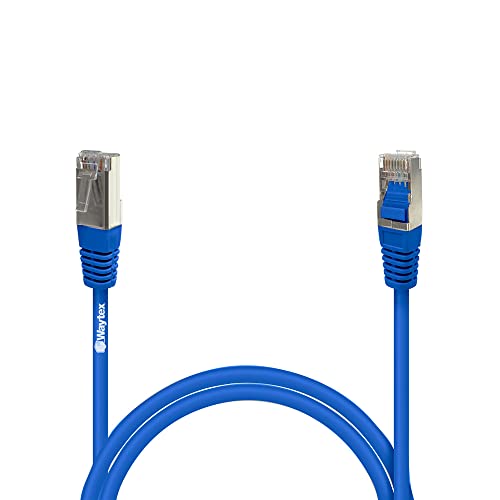 Waytex 3206 Netzwerk-Patchkabel RJ45 geschirmt FTP Cat 5e 1 m blau von Waytex