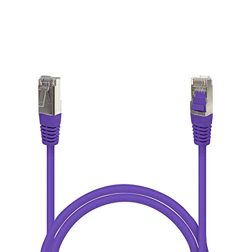 Waytex 33562 Netzwerkkabel RJ45 Cat 6 FTP 250MHz geschirmt 100% Kupfer – kompatibel mit PC, Drucker, Box, Router, Netzwerk-Switch, Spielekonsolen, TV – 0,5 m, Violett von Waytex