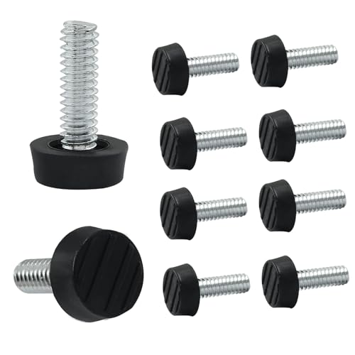 Waziaqoc 10 Stück M6 Gewinde verstellbare Möbelnivellierer, Terrassengleiter, Nivellierfüße, Stuhlfußgleiter für Tisch, Schrank, Möbelbeine (1,5 cm Kopfdurchmesser) von Waziaqoc