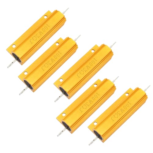 Waziaqoc 5 Stück 100 W 3 Ohm Aluminiumgehäuse-Widerstand, Schraubgewindebohrer, Chassis montierte Lastwiderstände, drahtgewickelter Widerstand mit Stabpfosten für LED-Konverter Waziaqoc 5 Stück 100 W 3 Ohm Aluminiumgehäuse-Widerstand, Schraubgewindebohrer, Chassis montierte Lastwiderstände, drahtgewickelter Widerstand mit Stabpfosten für LED-Konverter von Waziaqoc