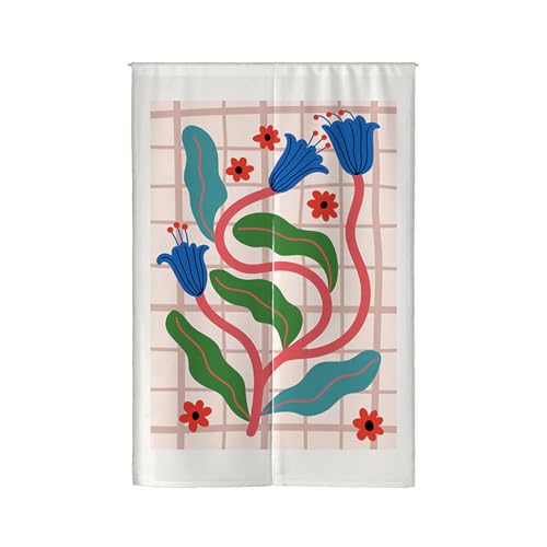 Küchenvorhänge Abstrakte Blume Grün Türvorhang Polyester Vorhänge Kurz Waschbar Raumteiler Vorhang Kurze Gardinen Langlebig Vorhang Tür Verdickung Türvorhänge Küchenvorhang Door Curtain 65x90cm von Wazylphin