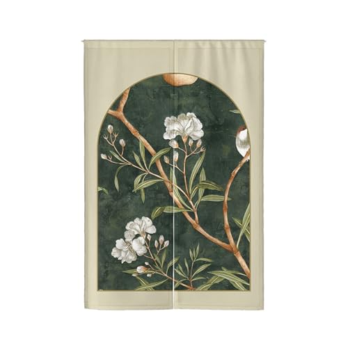 Küchenvorhänge Grüne Braune Blumen Türvorhang Polyester Vorhänge Kurz Waschbar Raumteiler Vorhang Kurze Gardinen Langlebig Vorhang Tür Verdickung Türvorhänge Küchenvorhang Door Curtain 80x120cm von Wazylphin